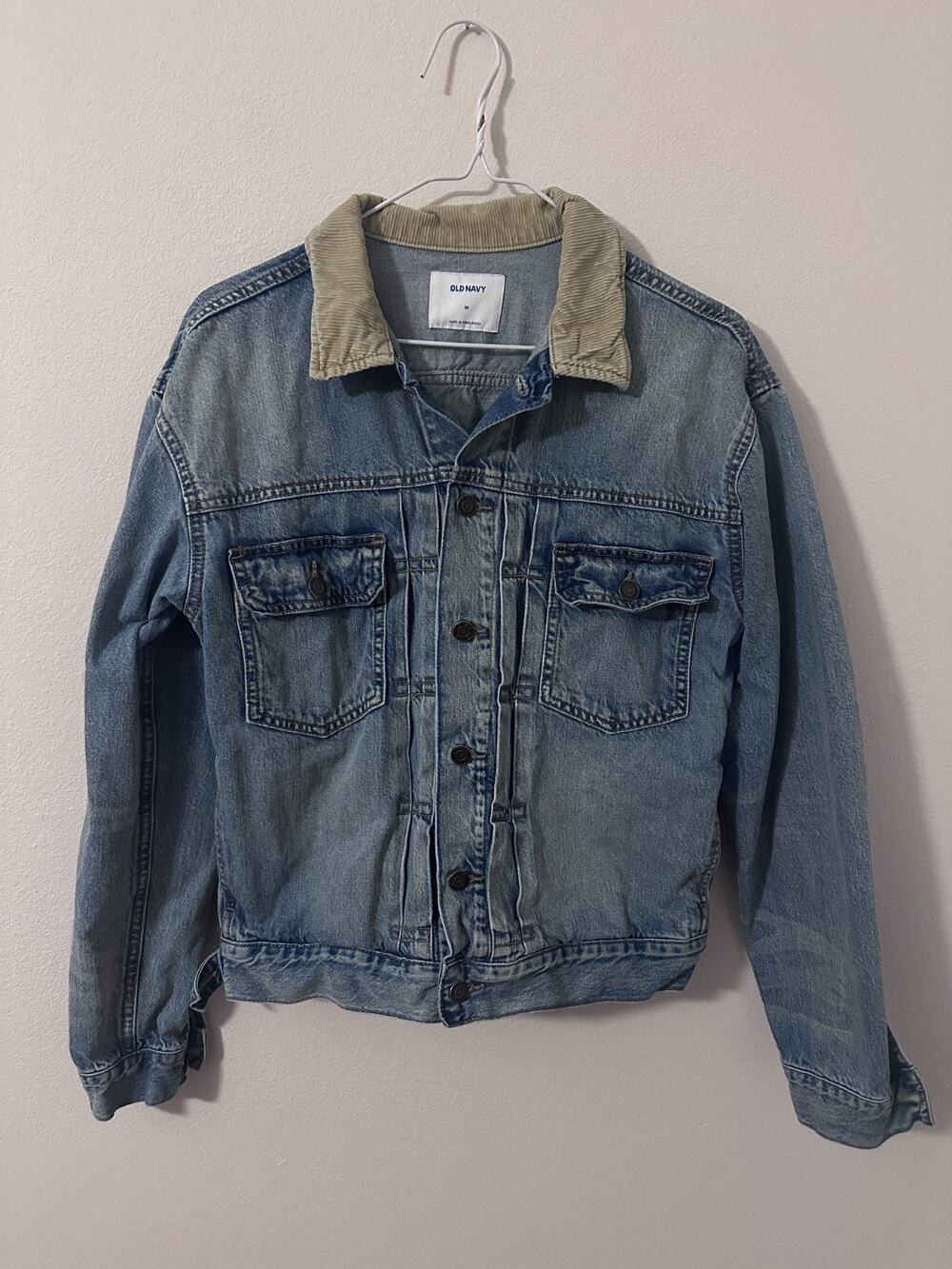 Vintage Old Navy womens size medium denim jean barn chore jacket collared - Picture 1 of 5